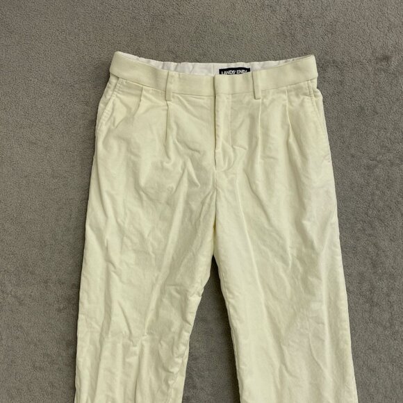 Lands' End Men's 30x31 Cream Khaki Corduroy Pants Classic Fit Flax Waist N0444 - Picture 6 of 8